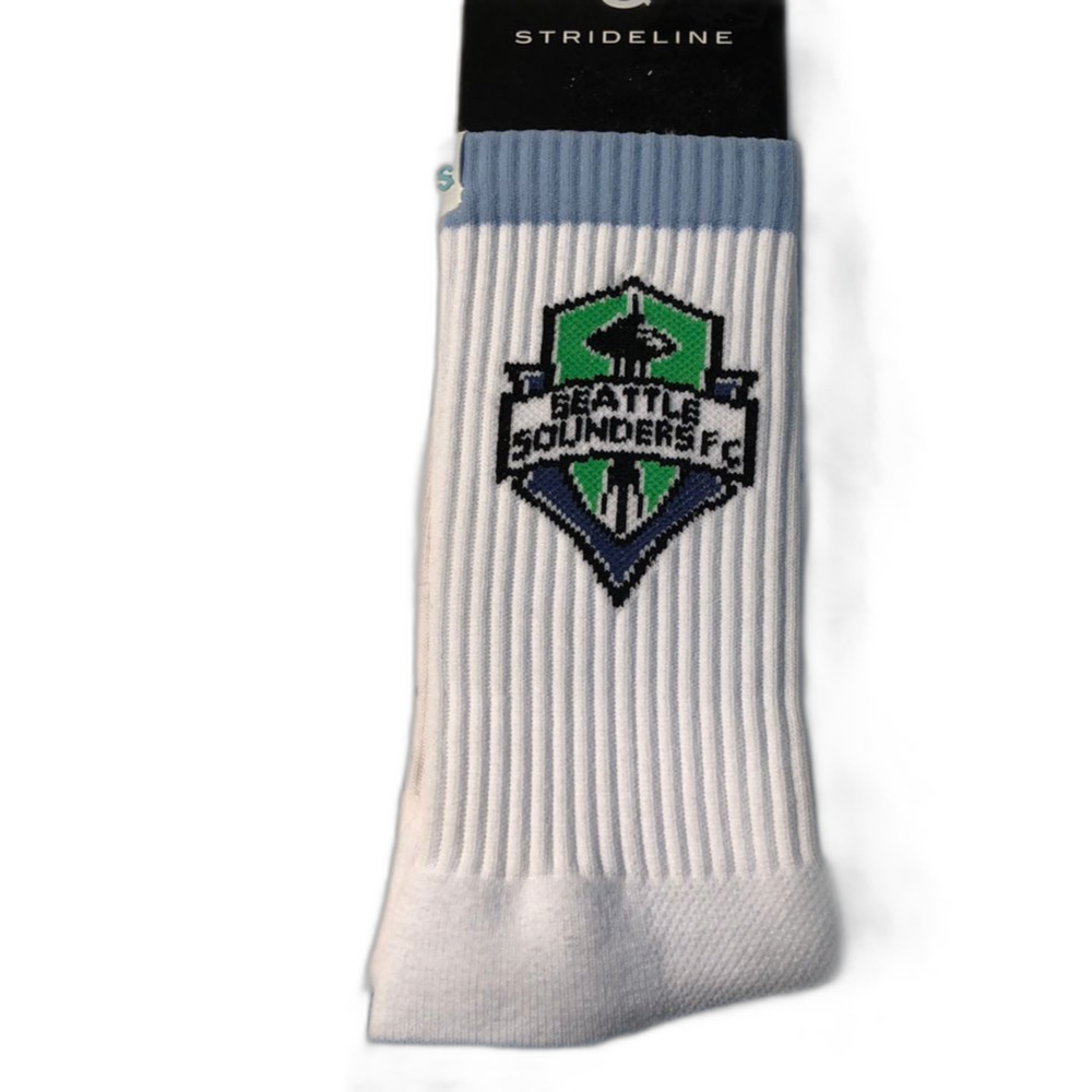 Strideline Full Knit Men's MLS Crew Socks Seattle Sounders Blue/White
